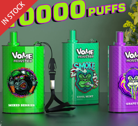 RandM Vome Monster 10000 õhuvoolu reguleeriv vape pod seade 1tk 2X4T277 RandM vape sale lopsakas jää