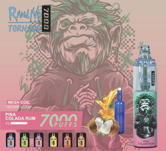 RandM Tornado 7000 õhuvoolu reguleeriv vape seade 1tk 2X4T175 RandM disposable vape pina colada rumm