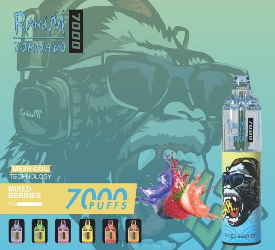 RandM Tornado 7000 õhuvoolu reguleeriv vape seade 1tk 2X4T176 e cigarette RandM segatud marjad