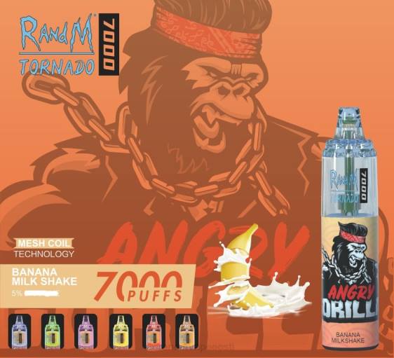 RandM Tornado 7000 õhuvoolu reguleeriv vape seade 1tk 2X4T177 RandM vape sale banaani piimakokteil