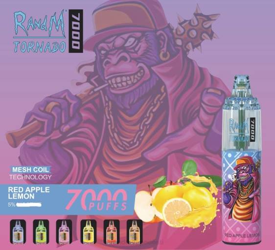 RandM Tornado 7000 õhuvoolu reguleeriv vape seade 1tk 2X4T179 RandM tornado price punane õun sidrun