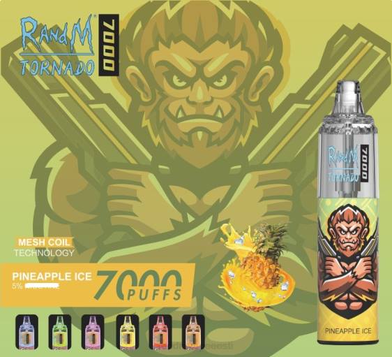 RandM Tornado 7000 õhuvoolu reguleeriv vape seade 1tk 2X4T180 tornado vape flavours ananassi jää